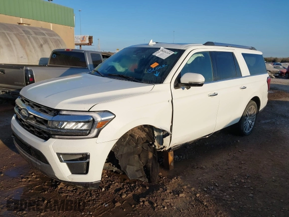 2023 Ford Expedition Max Limited with VIN 1FMJK1K87PEA59532, listed as a IAAI auction lot 41076319 with 33,480 mi miles and . Bid and sale history available at DreamBid. Image 2.