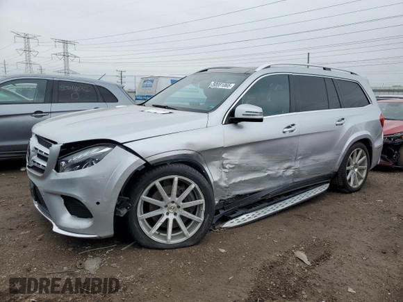 2017 Mercedes-Benz GLS 550 with VIN 4JGDF7DE6HA783390, listed as a Copart auction lot 50081065 with 82,273 mi miles and Salvage title. Bid and sale history available at DreamBid. Image 1.