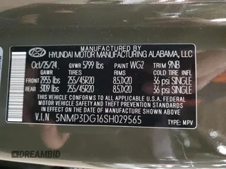 2025 Hyundai Santa Fe Hybrid Limited with VIN 5NMP3DG16SH029565, listed as a Copart auction lot 48595545 with 1,750 mi miles and Salvage Title. Bid and sale history available at carsss.com. Image 13.