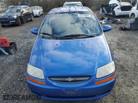2006 Chevrolet Aveo LT with VIN KL1TG66696B590159, listed as a Copart auction lot 45718405 with 77,786 mi miles and Salvage title. Bid and sale history available at DreamBid. Image 5.