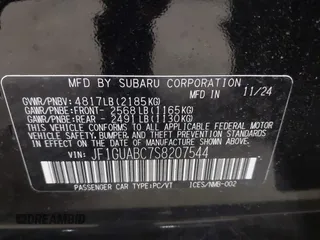 2025 Subaru Impreza z VIN JF1GUABC7S8207544, wystawiony jako IAAI lot #42030522 z przebiegiem 3020 mil mil oraz . Historia ofert i sprzedaży dostępna na DreamBid. Obrazek 9.