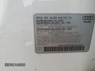 2011 Audi Q5 Premium Plus with VIN WA1LFAFP7BA032263, listed as a Copart auction lot 58926275 with Not provided miles and Salvage title. Bid and sale history available at DreamBid. Image 12.