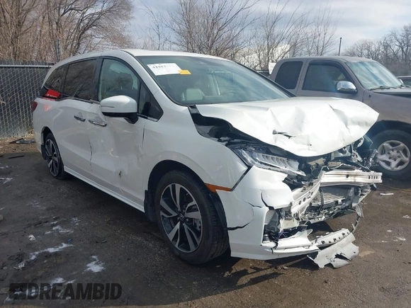 2019 Honda Odyssey Elite with VIN 5FNRL6H93KB117922, listed as a IAAI auction lot 41582622 with 25,327 mi miles and . Bid and sale history available at DreamBid. Image 1.