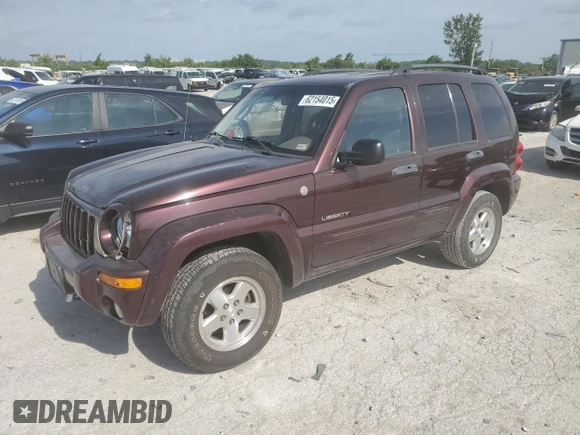 2004 Jeep Liberty Limited with VIN 1J4GL58K74W163637, listed as a Copart auction lot 62154015 with 93,645 mi miles and Salvage title. Bid and sale history available at DreamBid. Image 1.