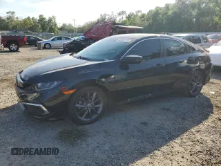 2020 Honda Civic Sedan EX with VIN 19XFC1F38LE010229, listed as a Copart auction lot 52002275 with 62,773 mi miles and Salvage Title. Bid and sale history available at carsss.com. Image 1.