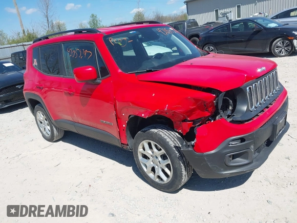 2018 Jeep Renegade Latitude with VIN ZACCJBBB7JPH12067, listed as a IAAI auction lot 42050297 with 103,916 mi miles and . Bid and sale history available at carsss.com. Image 1.