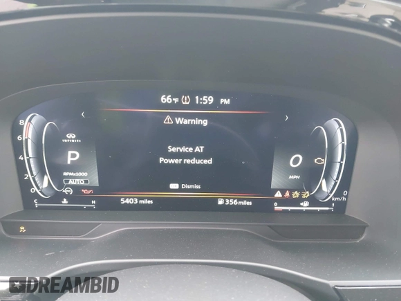 2025 Infiniti QX60 Sensory with VIN 5N1AL1GS6SC330036, listed as a IAAI auction lot 42193990 with 5,403 mi miles and . Bid and sale history available at DreamBid. Image 7.