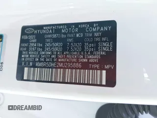 2021 Hyundai Palisade Limited z VIN KM8R5DHE2MU295886, wystawiony jako IAAI lot #42013594 z przebiegiem 27 883 mil mil oraz . Historia ofert i sprzedaży dostępna na DreamBid. Obrazek 9.