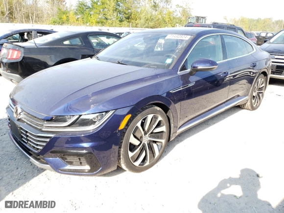 2019 Volkswagen Arteon SEL Premium R-Line with VIN WVWTR7AN4KE000160, listed as a Copart auction lot 71492824 with 34,518 mi miles and Salvage Title. Bid and sale history available at carsss.com. Image 1.