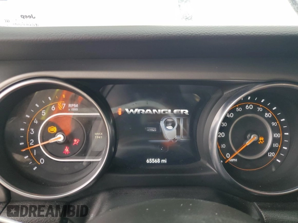 2022 Jeep Wrangler Unlimited Sport S with VIN 1C4HJXDG5NW239967, listed as a Copart auction lot 42630375 with 65,568 mi miles and Salvage Title. Bid and sale history available at carsss.com. Image 9.