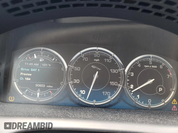 2012 Jaguar XJ with VIN SAJWA1CB5CLV27448, listed as a Copart auction lot 53373985 with 90,603 mi miles and Salvage Title. Bid and sale history available at DreamBid. Image 9.