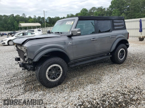 2021 Ford Bronco with VIN 1FMEE5DP2MLA87301, listed as a Copart auction lot 60791335 with 37,296 mi miles and Salvage title. Bid and sale history available at DreamBid. Image 1.