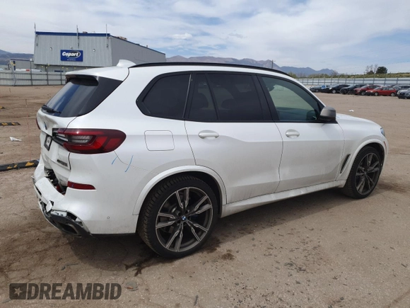 2021 BMW X5 M50i with VIN 5UXJU4C05M9E44232, listed as a Copart auction lot 53387665 with 49,978 mi miles and Salvage Title. Bid and sale history available at DreamBid. Image 3.