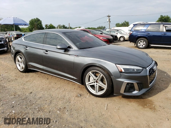 2021 Audi A5 Sportback S line Premium Plus with VIN WAUFACF51MA033419, listed as a Copart auction lot 63228053 with 37,590 mi miles. Bid and sale history available at carsss.com. Image 4.
