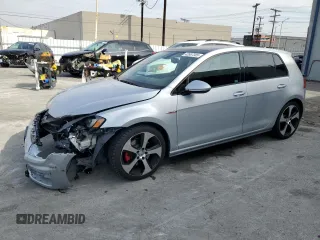 2016 Volkswagen Golf GTI SE with VIN 3VW4T7AU3GM014546, listed as a Copart auction lot 43587385 with 112,644 mi miles and Salvage Title. Bid and sale history available at carsss.com. Image 1.