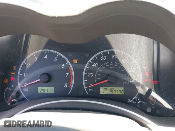 2009 Toyota Corolla with VIN 1NXBU40E59Z156570, listed as a IAAI auction lot 42417219 with 157,388 mi miles and . Bid and sale history available at DreamBid. Image 7.
