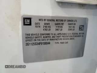 2015 Chevrolet Impala LT with VIN 2G1125S34F9158044, listed as a Copart auction lot 52731325 with 124,068 mi miles and Salvage Title. Bid and sale history available at DreamBid. Image 12.