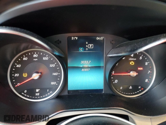 2020 Mercedes-Benz GLC with VIN WDC0G8EB2LF726006, listed as a Copart auction lot 89279685 with 80,857 mi miles and Non Repairable. Bid and sale history available at carsss.com. Image 9.