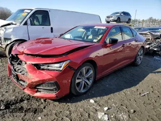 2021 Acura TLX w/Advance Package with VIN 19UUB5F61MA007898, listed as a Copart auction lot 42235475 with 37,358 mi miles and Salvage Title. Bid and sale history available at carsss.com. Image 1.