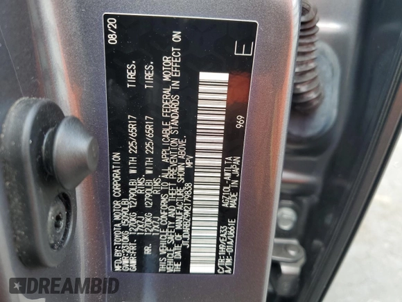 2021 Lexus NX 300 with VIN JTJDARBZ9M2179838, listed as a Copart auction lot 56742445 with 49,172 mi miles and Salvage title. Bid and sale history available at DreamBid. Image 14.