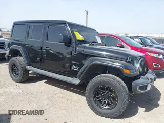2018 Jeep Wrangler Unlimited Sahara z VIN 1C4HJXEG4JW237670, wystawiony jako IAAI lot #42264265 z przebiegiem 176 753 mil mil oraz . Historia ofert i sprzedaży dostępna na DreamBid. Obrazek 1.