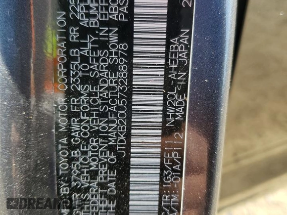 2007 Toyota Prius z VIN JTDKB20U573288978, wystawiony jako Copart lot #57469155 z przebiegiem 170 422 mil mil oraz Szkoda całkowita • Salvage title. Historia ofert i sprzedaży dostępna na DreamBid. Obrazek 12.