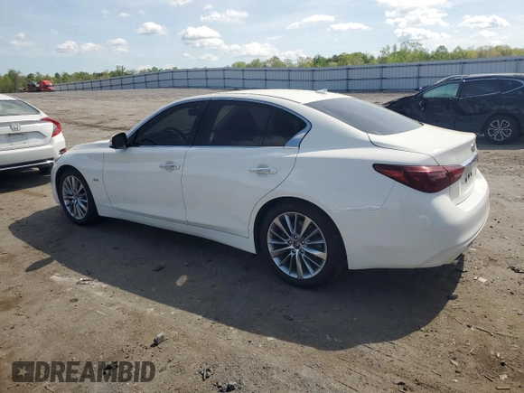2018 Infiniti Q50 Luxe with VIN JN1EV7AP8JM360903, listed as a Copart auction lot 52726765 with 118,107 mi miles and Salvage Title. Bid and sale history available at DreamBid. Image 2.
