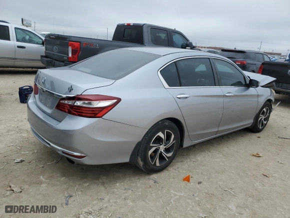 2017 Honda Accord Sedan LX with VIN 1HGCR2F37HA188605, listed as a Copart auction lot 45655575 with 129,901 mi miles and Salvage Title. Bid and sale history available at carsss.com. Image 3.