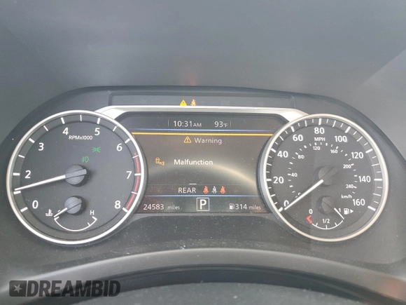 2021 Nissan Sentra SR with VIN 3N1AB8DV0MY311705, listed as a Copart auction lot 52202775 with 24,583 mi miles and Salvage Title. Bid and sale history available at DreamBid. Image 9.