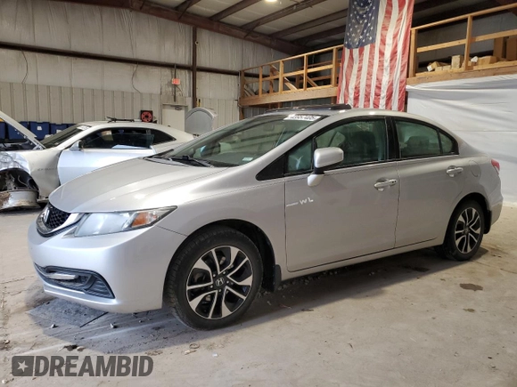 2015 Honda Civic EX with VIN 19XFB2F82FE010770, listed as a Copart auction lot 43957405 with 185,372 mi miles and Salvage Title. Bid and sale history available at carsss.com. Image 1.