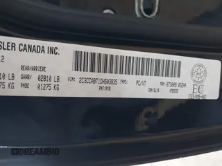 2013 Chrysler 300 with VIN 2C3CCABT1DH503835, listed as a IAAI auction lot 41303335 with 105,606 mi miles. Bid and sale history available at carsss.com. Image 9.