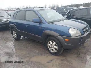 2005 Hyundai Tucson GLS with VIN KM8JN12DX5U134859, listed as a IAAI auction lot 41126546 with 215,110 mi miles. Bid and sale history available at carsss.com. Image 1.