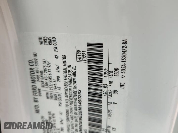 2021 Ford Transit Connect XL z VIN NM0GE9E28M1490263, wystawiony jako Copart lot #61974925 z przebiegiem 10 605 mil mil oraz Nie do naprawy • Non repairable. Historia ofert i sprzedaży dostępna na DreamBid. Obrazek 13.