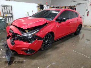 2024 Subaru Impreza RS with VIN JF1GUHJC3R8338538, listed as a Copart auction lot 77365644 with 3,106 mi miles and Salvage Title. Bid and sale history available at carsss.com. Image 1.