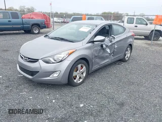 2012 Hyundai Elantra Limited with VIN KMHDH4AE2CU433033, listed as a IAAI auction lot 42006893 with 124,892 mi miles. Bid and sale history available at carsss.com. Image 2.