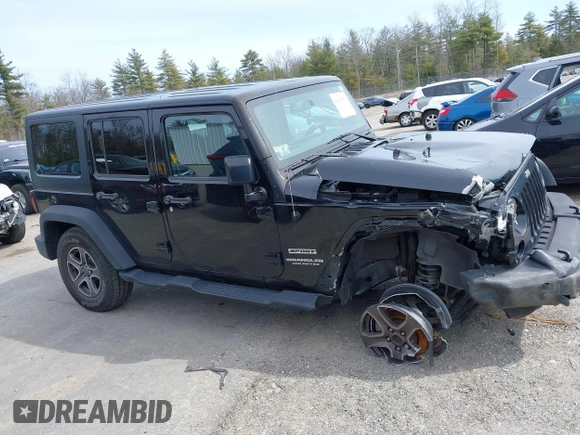 2016 Jeep Wrangler Unlimited Sport with VIN 1C4HJWDG3GL342108, listed as a IAAI auction lot 41927879 with 88,801 mi miles and . Bid and sale history available at DreamBid. Image 13.