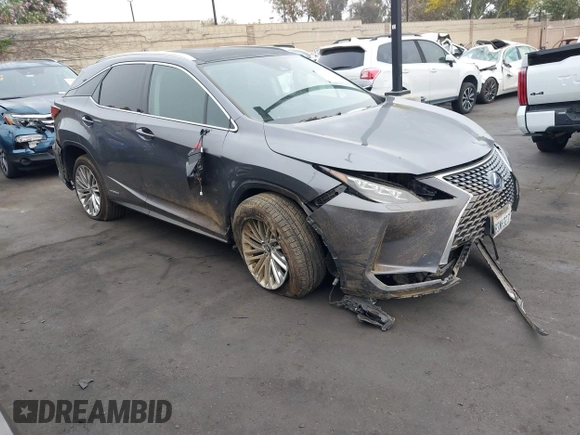 2020 Lexus RX 450h with VIN 2T2JGMDA7LC051477, listed as a IAAI auction lot 42484984 with 67,127 mi miles and . Bid and sale history available at DreamBid. Image 1.