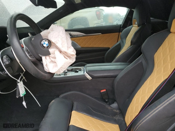 2023 BMW M8 Competition with VIN WBSAE0C00PCM79751, listed as a Copart auction lot 45468225 with 0 mi miles and Salvage Title. Bid and sale history available at carsss.com. Image 8.
