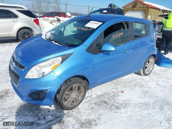 2014 Chevrolet Spark LT with VIN KL8CD6S93EC405672, listed as a IAAI auction lot 41398003 with 126,926 mi miles. Bid and sale history available at carsss.com. Image 2.