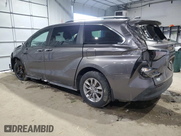 2023 Toyota Sienna XLE with VIN 5TDJSKFC8PS105498, listed as a Copart auction lot 85505984 with 57,823 mi miles and Salvage Title. Bid and sale history available at carsss.com. Image 2.