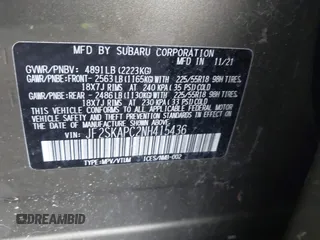 2022 Subaru Forester Limited with VIN JF2SKAPC2NH415436, listed as a IAAI auction lot 40855122 with 13,319 mi miles. Bid and sale history available at carsss.com. Image 9.