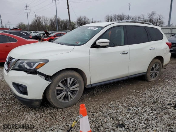 2017 Nissan Pathfinder S with VIN 5N1DR2MM1HC674583, listed as a Copart auction lot 51873795 with 128,539 mi miles and Clean Title. Bid and sale history available at carsss.com. Image 1.
