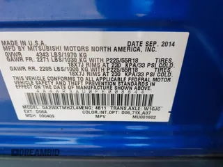 2015 Mitsubishi Outlander ES z VIN 4A4AR3AU0FE008844, wystawiony jako IAAI lot #41531750 z przebiegiem 51 185 mil mil oraz . Historia ofert i sprzedaży dostępna na DreamBid. Obrazek 9.