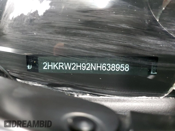 2022 Honda CR-V Touring z VIN 2HKRW2H92NH638958, wystawiony jako Copart lot #55229365 z przebiegiem Nie podano mil oraz Nie do naprawy • Non repairable. Historia ofert i sprzedaży dostępna na DreamBid. Obrazek 13.