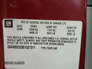 2005 Buick LaCrosse CXL z VIN 2G4WD532951321311, wystawiony jako Copart lot #57444585 z przebiegiem 165 396 mil mil oraz Nie do naprawy. Historia ofert i sprzedaży dostępna na DreamBid. Obrazek 13.