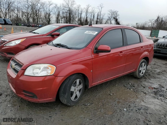 2009 Chevrolet Aveo LT w/1LT with VIN KL1TD56E79B691229, listed as a Copart auction lot 43422305 with 61,425 mi miles and Salvage Title. Bid and sale history available at carsss.com. Image 1.