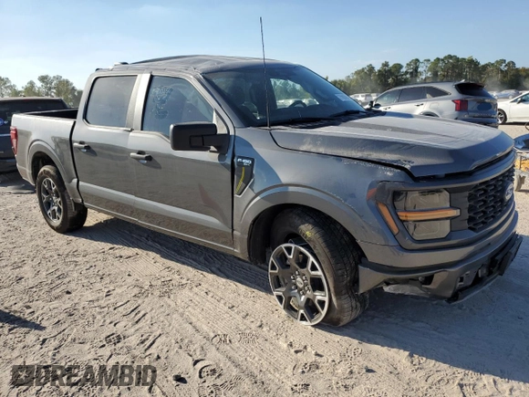 2024 Ford F-150 STX with VIN 1FTEW2K5XRKE50524, listed as a Copart auction lot 77297264 with 4,804 mi miles and Salvage Title. Bid and sale history available at carsss.com. Image 4.