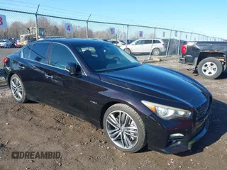 2014 Infiniti Q50 Hybrid Premium with VIN JN1AV7AR7EM700161, listed as a IAAI auction lot 41973223 with 218,288 mi miles. Bid and sale history available at carsss.com. Image 1.
