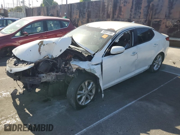2013 Kia Optima EX with VIN 5XXGN4A70DG252340, listed as a Copart auction lot 58091195 with Not provided miles and Salvage title. Bid and sale history available at DreamBid. Image 1.