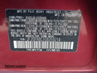 2016 Subaru Crosstrek Premium с VIN JF2GPABC1G8259214, выставлен на аукционе IAAI как лот 42355815 с пробегом 157 698 миль миль и . История ставок и продаж доступна на DreamBid. Изображение 9.